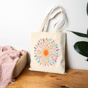 Floral Mandala Tote Bag – Boho Flower Design for Yogis & Artists