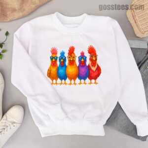 Cool Chicken Squad Sweatshirt – Bright Funny Rooster Design for Farm Fans