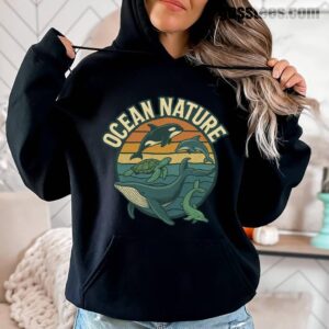 Ocean Nature Hoodie – Vintage Ocean Animals Pullover for Eco-Lovers