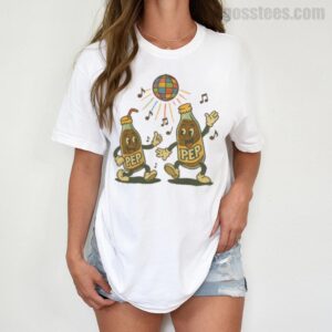 PEP Soda T-Shirt – Retro Dancing Bottles Graphic Tee