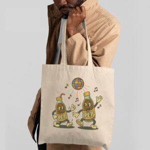 PEP Soda Tote Bag – Retro Dancing Design Eco Shopper