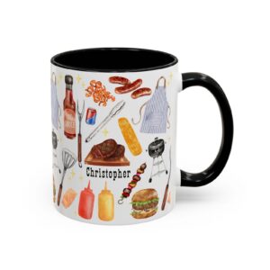 Personalized BBQ Mug – Custom Grill Gift for Him with Name