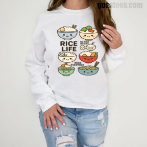 Rice Life Sweatshirt – Adorable Food Graphic Crewneck