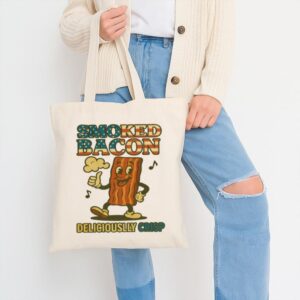 Smoked Bacon Tote Bag – Funny Deliciously Crisp Grocery Shopper